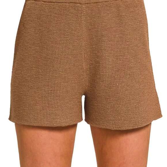 Zenana Round Neck Knit Top and Shorts Sweater Set - Picture 5 of 7